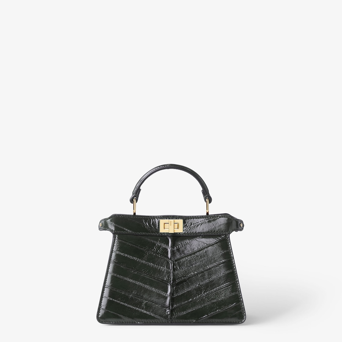 FENDI Peekaboo ISeeU Petite Forest green inlaid hagfish leather bag - Image 1
